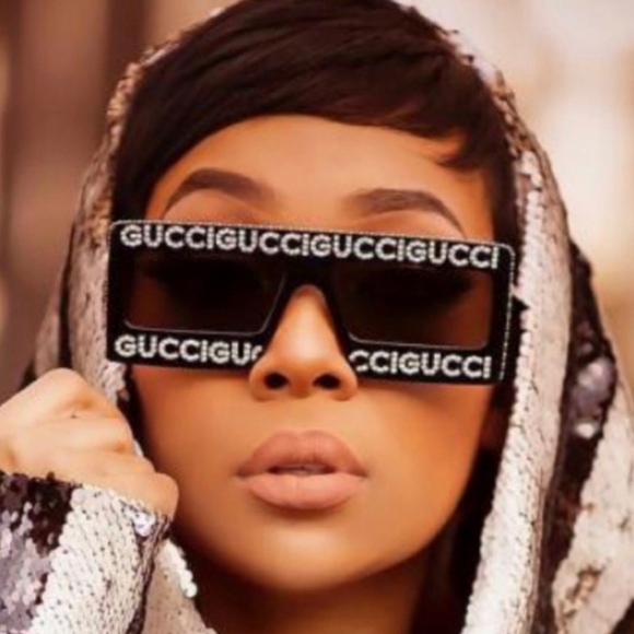 GucciWomen's Swarovski Crystal-Embellished Oversized Rectangular Sunglasses,58mm - Picture 2 of 8